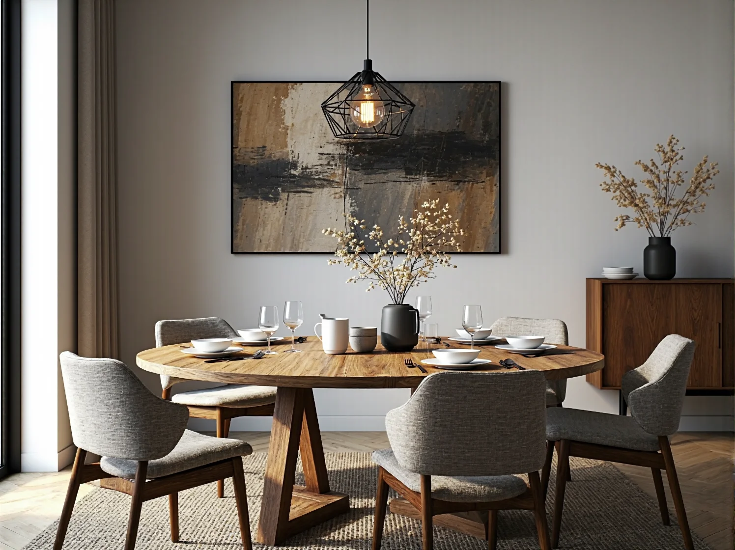 Ciepłe barwy ziemi i przytulne tekstylia w skandynawskim wnętrzu