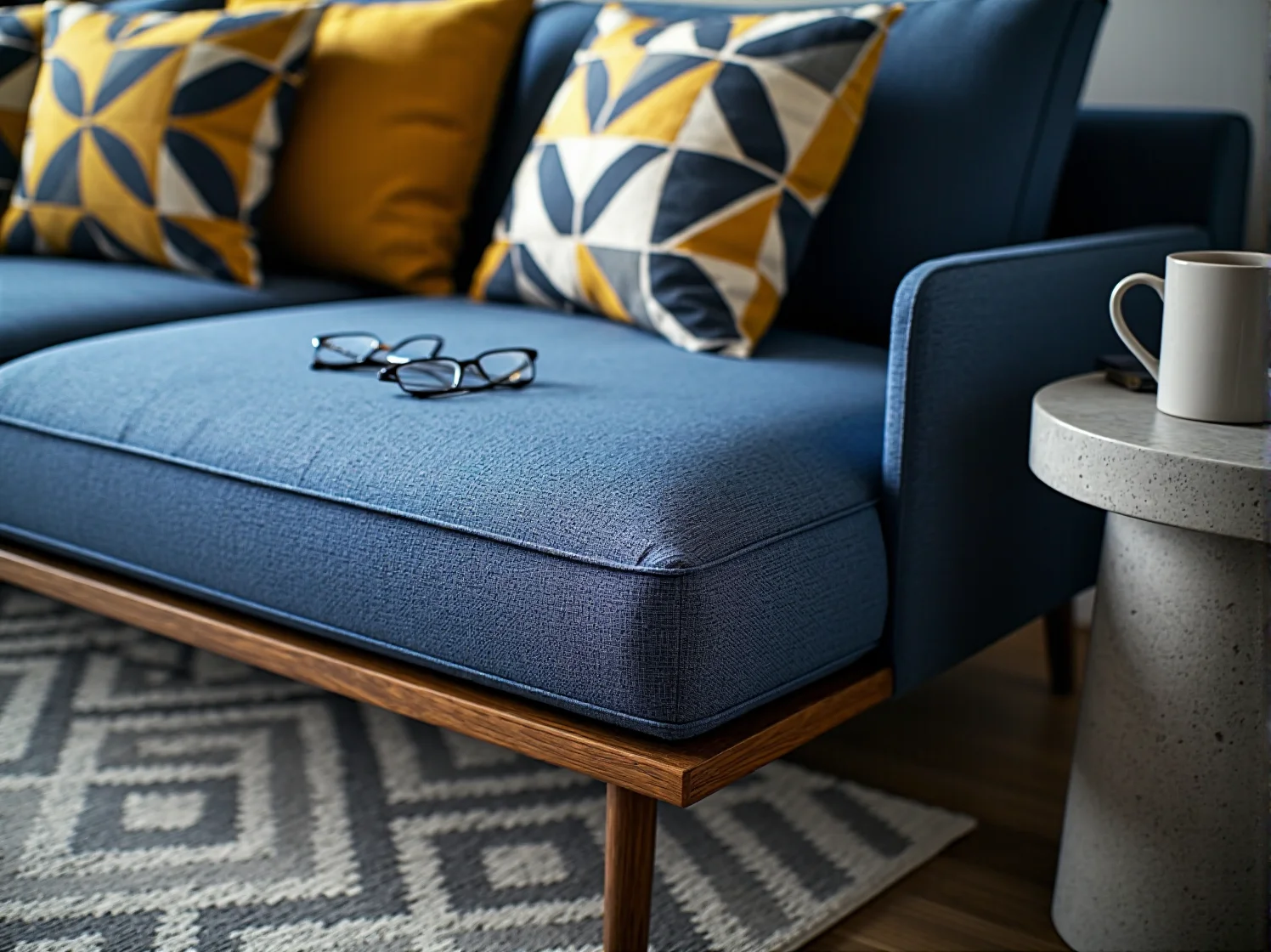 Ergonomiczna sofa z wysokim oparciem akustycznym w biurze.