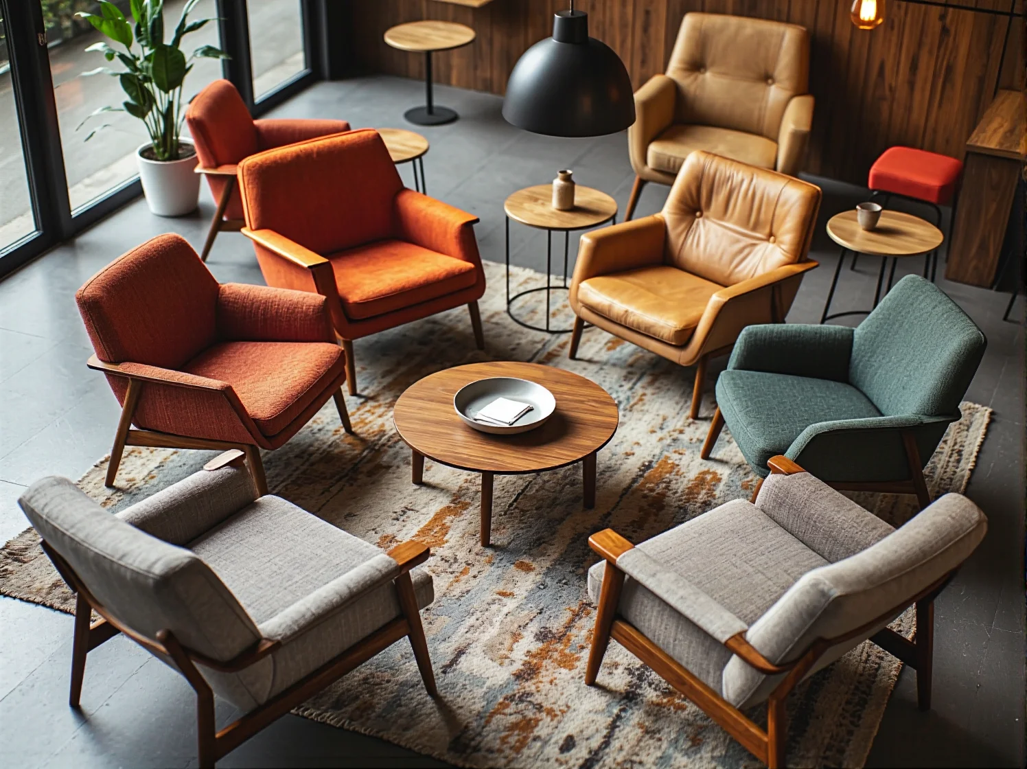 Klasyczny fotel Lisek z drewnianymi podłokietnikami, idealny do wnętrz vintage.