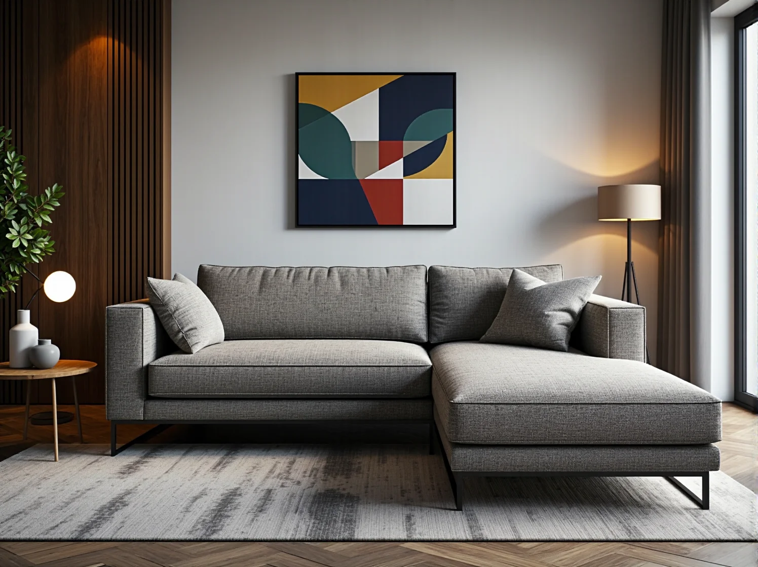 Welurowa sofa narożna w kolorze butelkowej zieleni - trend wnętrzarski 2025