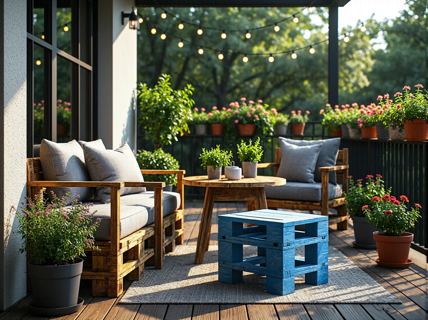 Skręcanie drewnianych elementów taboretu z palet krok po kroku.