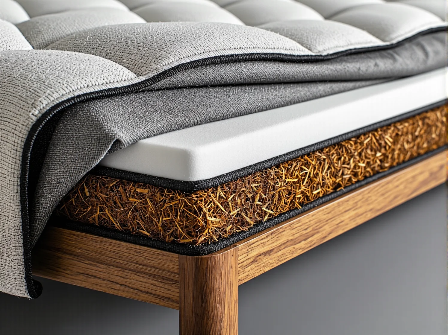 Naturalna mata kokosowa w materacu poprawiająca higienę snu i twardość.