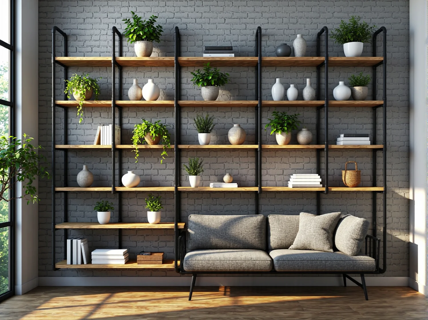 Ręcznie robione meble z naturalnych materiałów jak drewno i rattan.