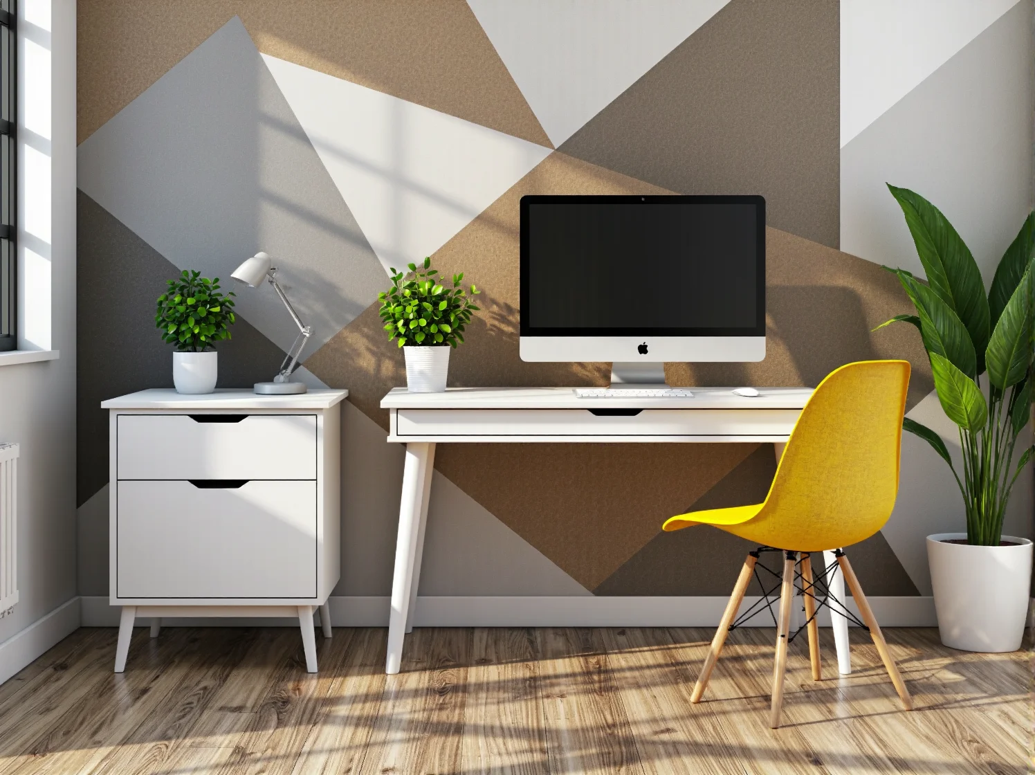 Nowoczesne biurko młodzieżowe z szufladami i nadstawką na książki i przybory szkolne.