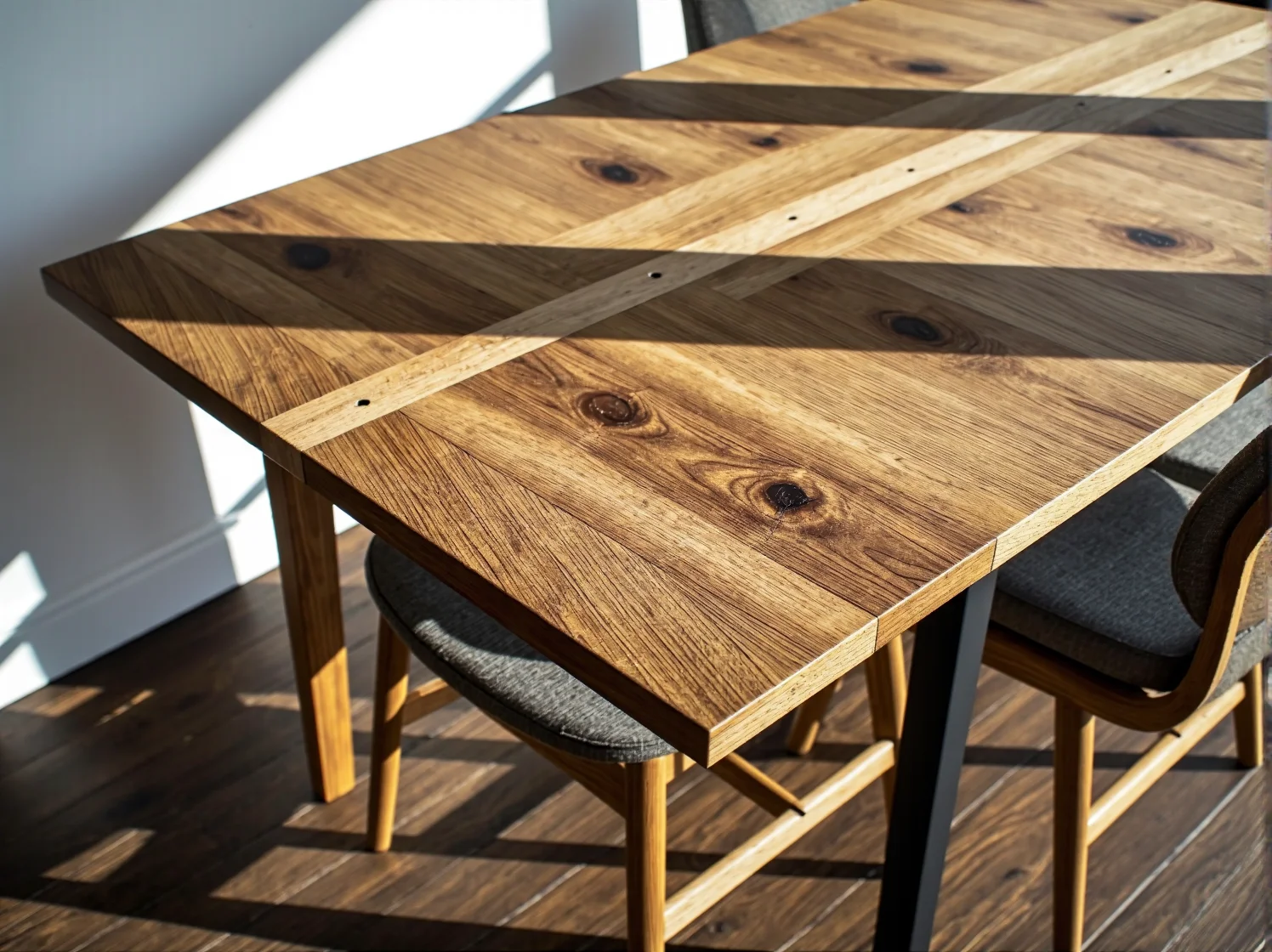 Okrągły stół rozkładany z drewnianym blatem do małej jadalni