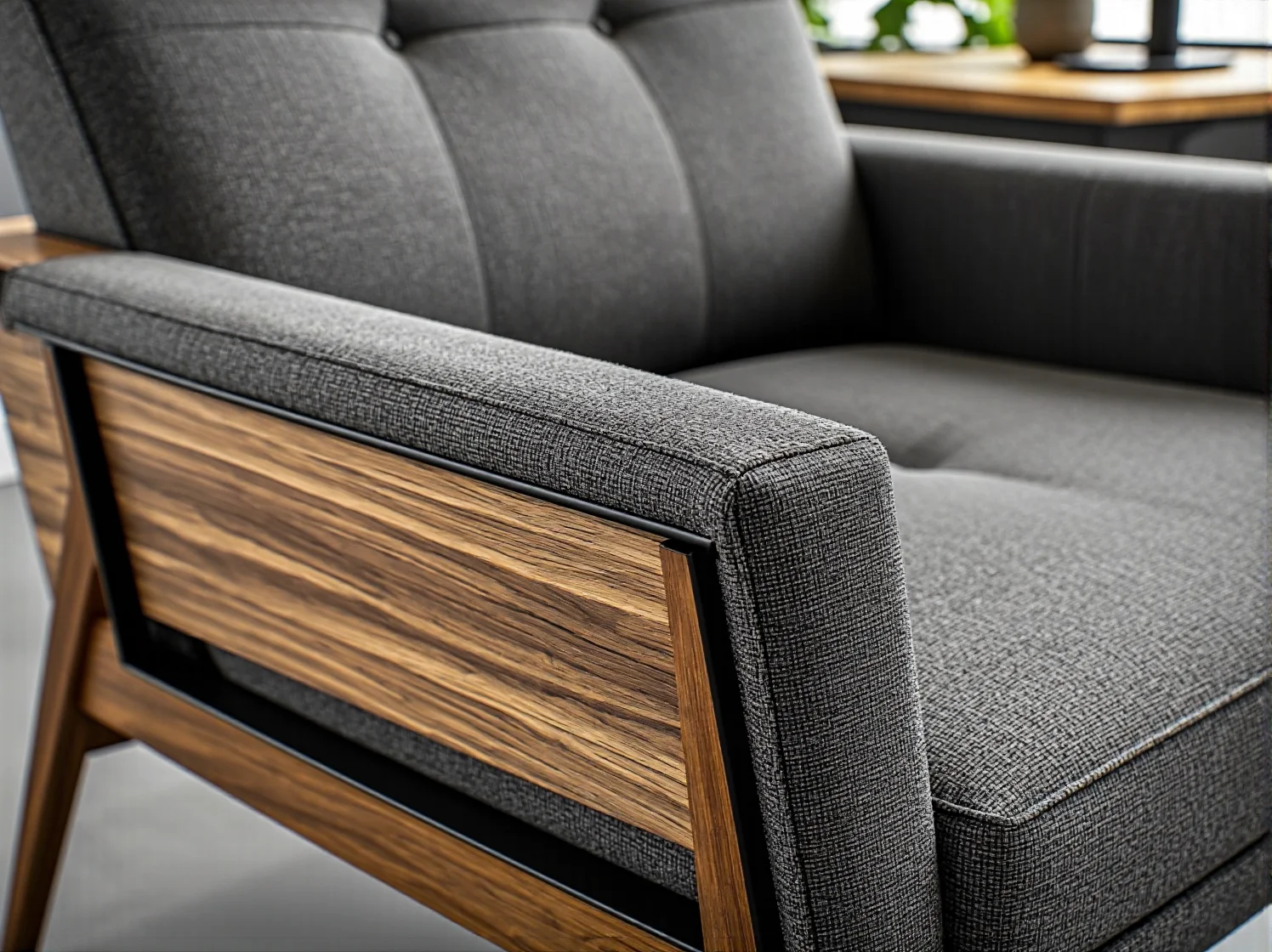 Dopasowanie wysokości podłokietników w nowoczesnym fotelu do pracy przy biurku.