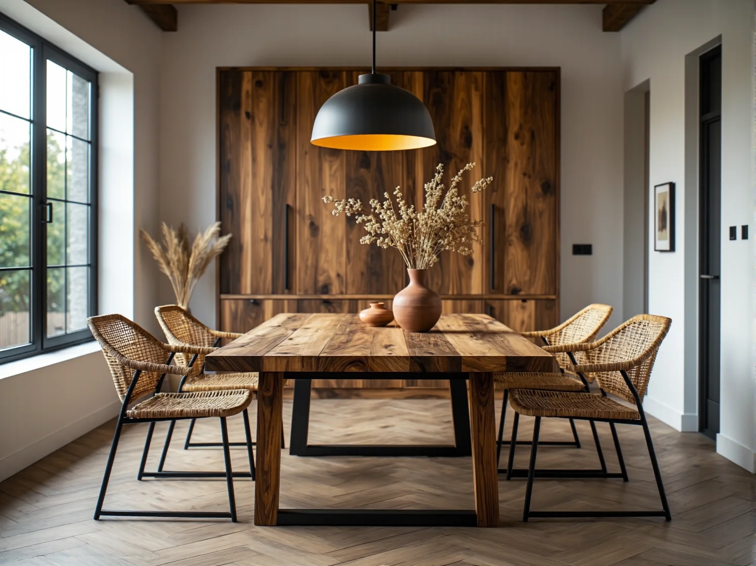 Ściana z naturalnego korka w domowym biurze. Korek poprawia mikroklimat i izoluje małe pokoje.