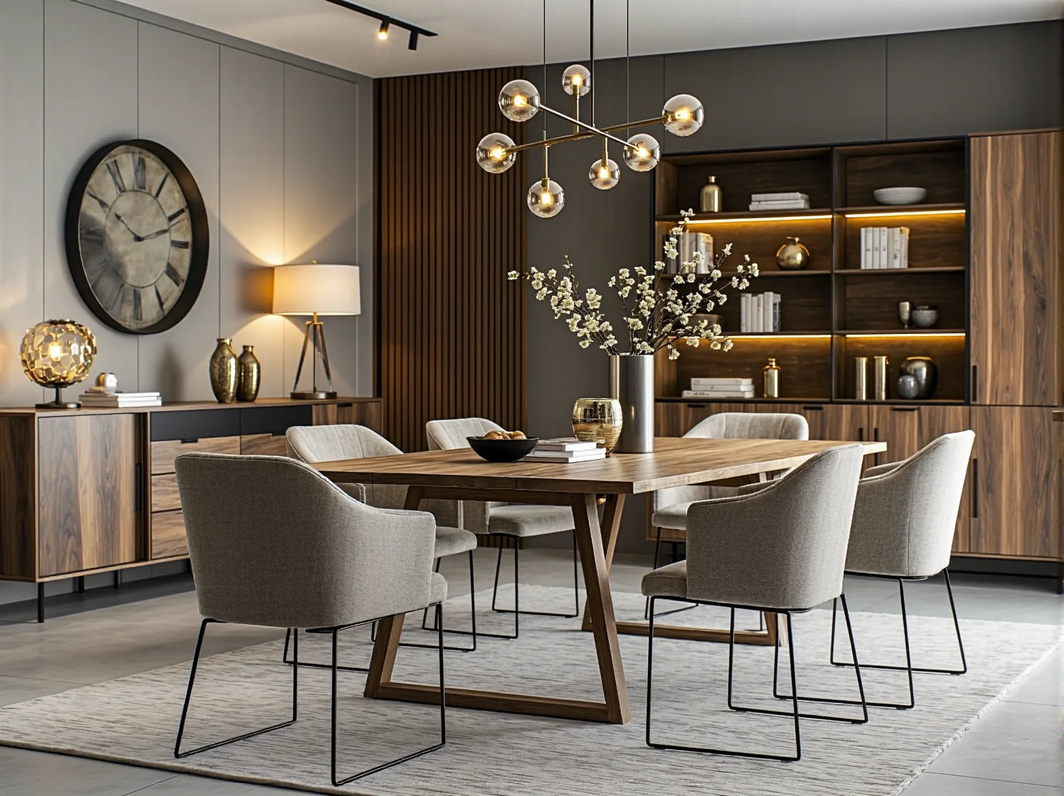 Sypialnia w stylu glamour łącząca przepych z funkcjonalnymi rozwiązaniami i wygodą.