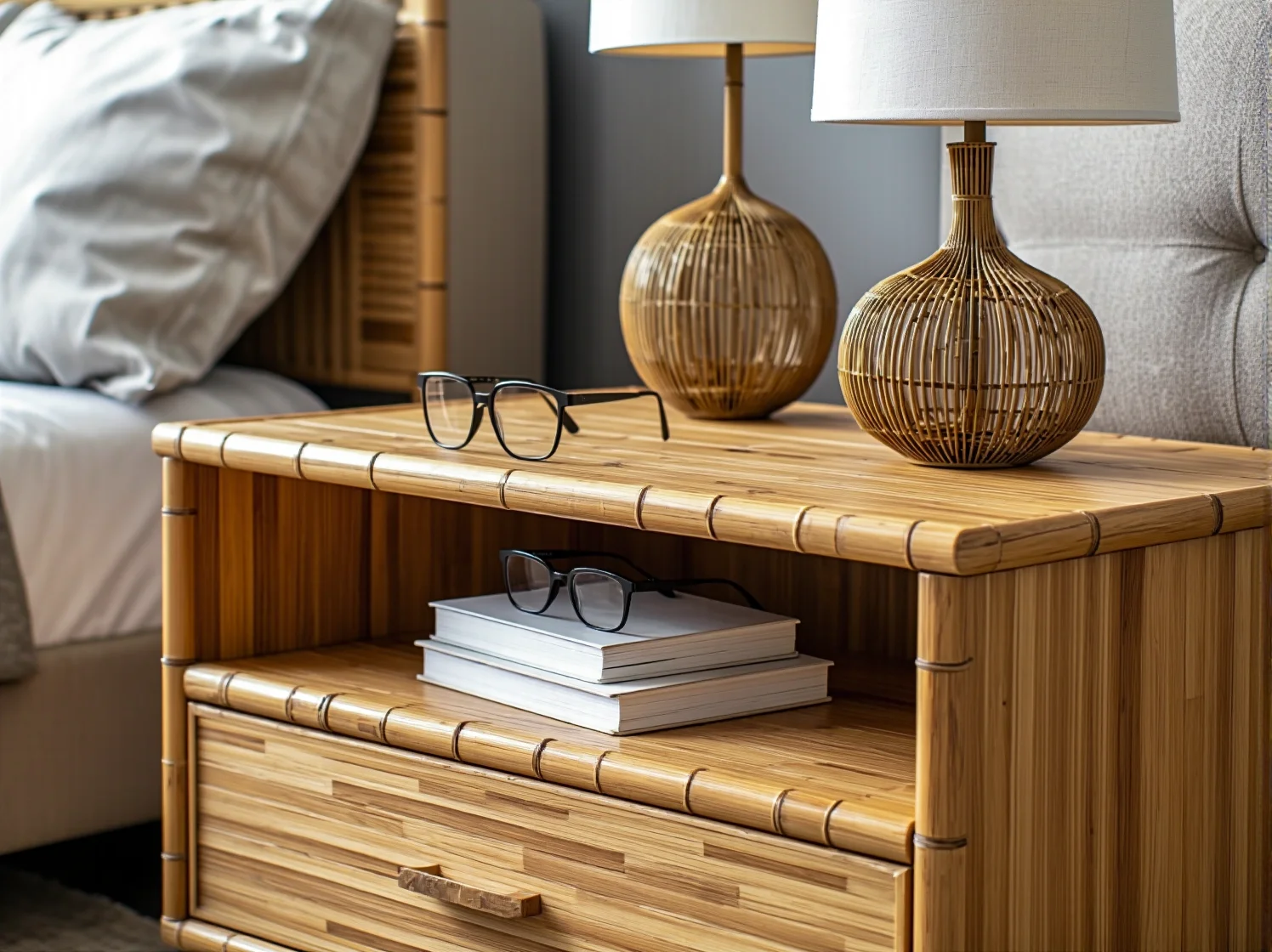 Trwałość mebli z bambusa widoczna na solidnych łączeniach